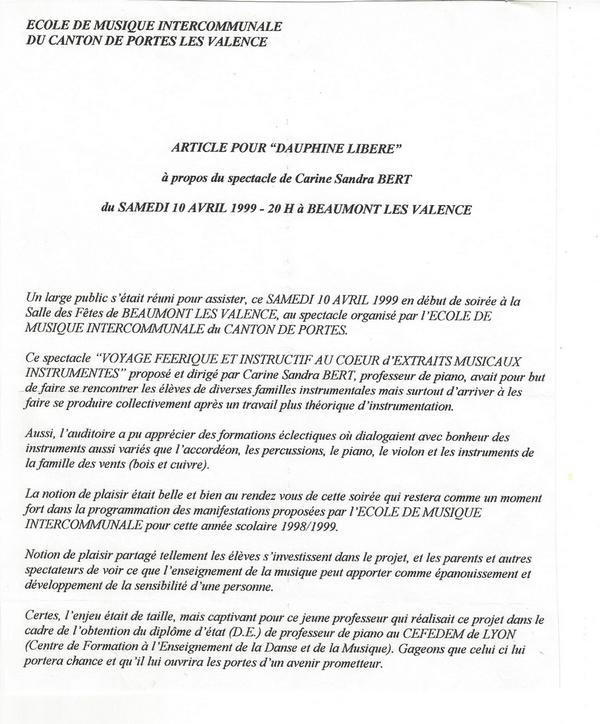 Article DL sur le projet pédagogique